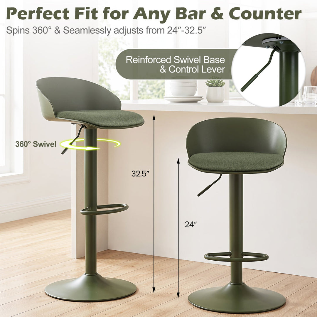 Adjustable Swivel Bar Stools Set of 4 with Back & Footrest