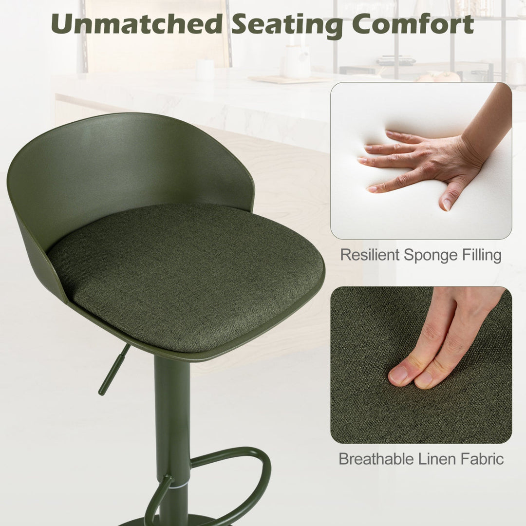 Adjustable Swivel Bar Stools Set of 4 with Back & Footrest