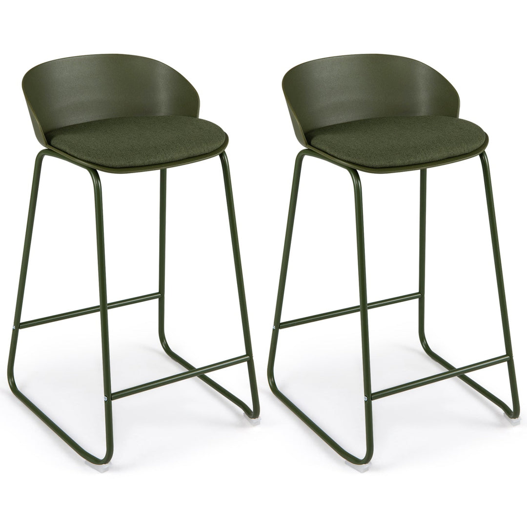 Counter Height Bar Stools Set of 4 with Curved Backrest