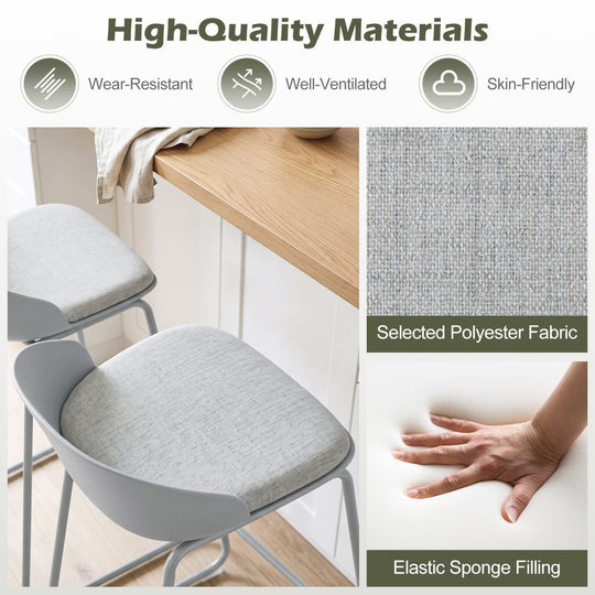 Counter Height Bar Stools Set of 4 with Curved Backrest
