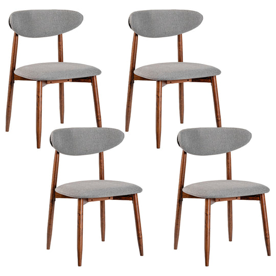 Upholstered Dining Chairs Set of 4 with Curved Backs