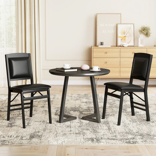 Set of 4 Folding Dining Chairs with Padded Seat and High Backrest