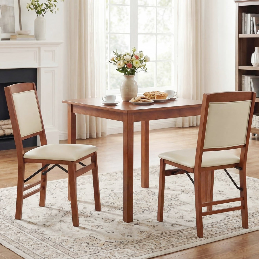 Set of 4 Folding Dining Chairs with Padded Seat and High Backrest