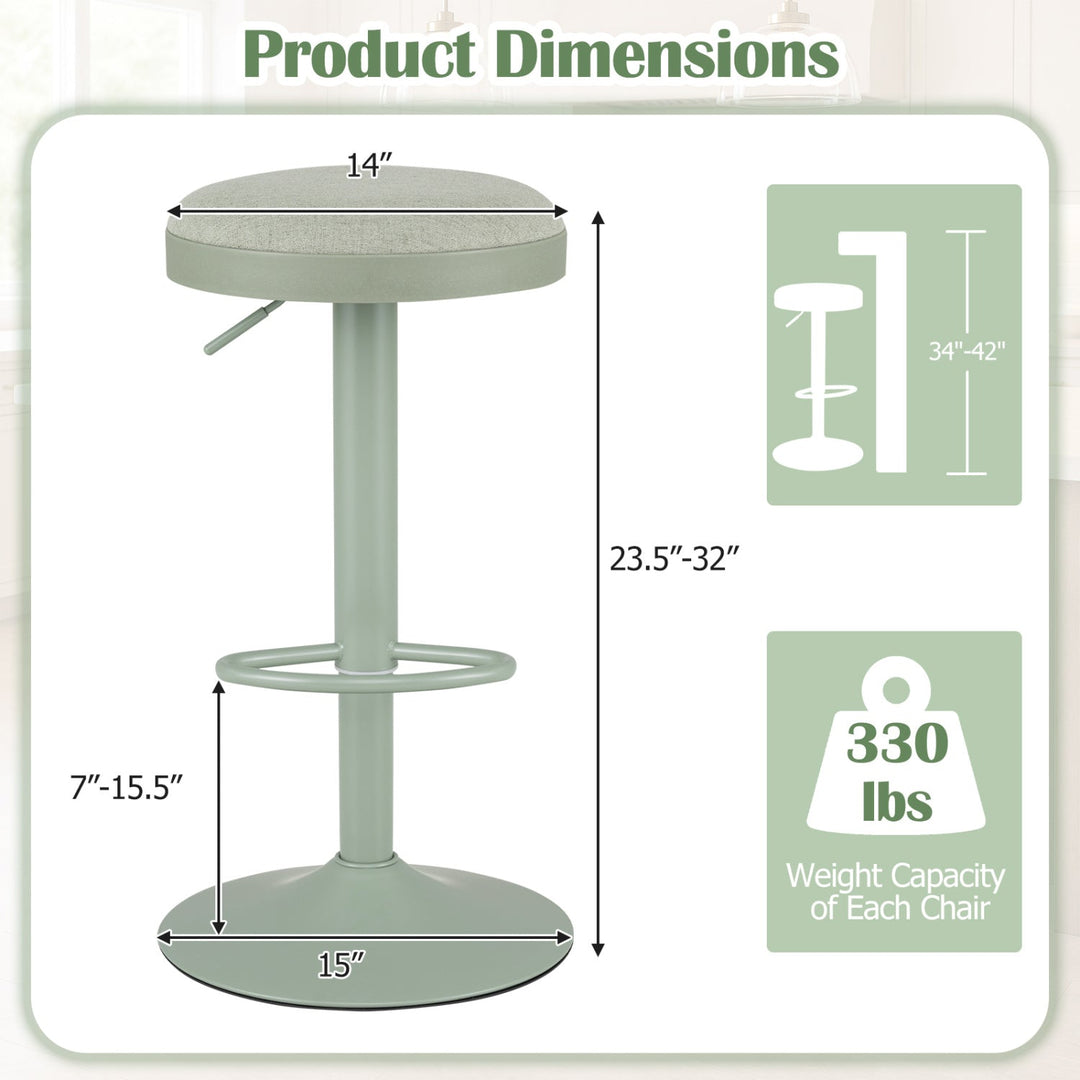 Adjustable Swivel Bar Stools Set of 4 with Padded Seats
