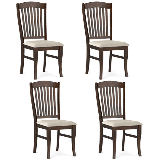 Dining Chairs Set of 4 with Padded Seats and Rubber Wood Frame
