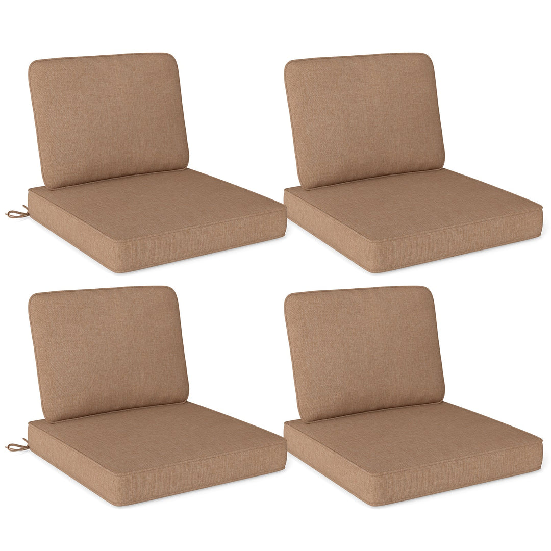 Set of 4 Outdoor Patio Cushion Set with Removable Covers