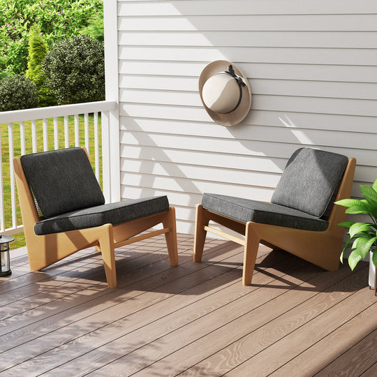 Set of 4 Outdoor Patio Cushion Set with Removable Covers