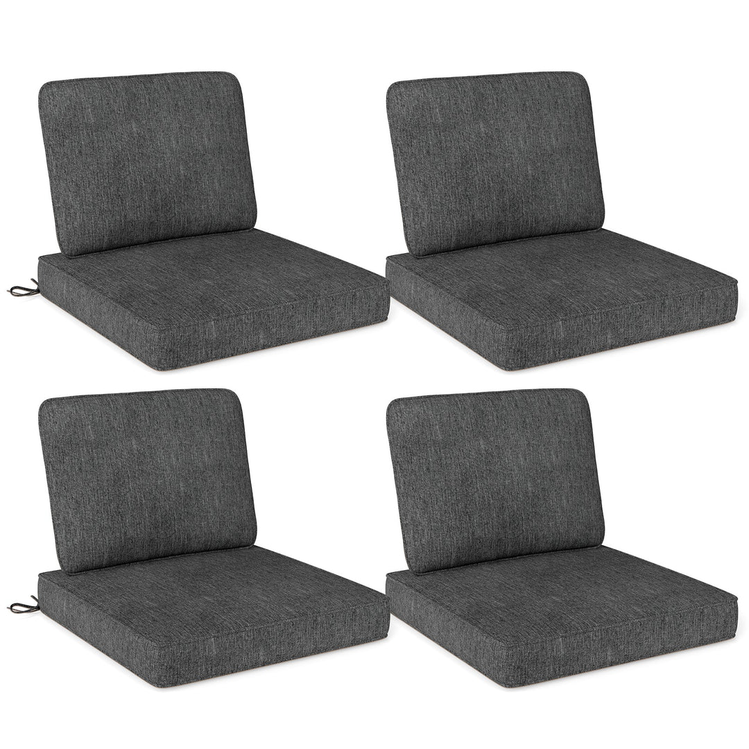 Set of 4 Outdoor Patio Cushion Set with Removable Covers