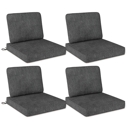 Set of 4 Outdoor Patio Cushion Set with Removable Covers