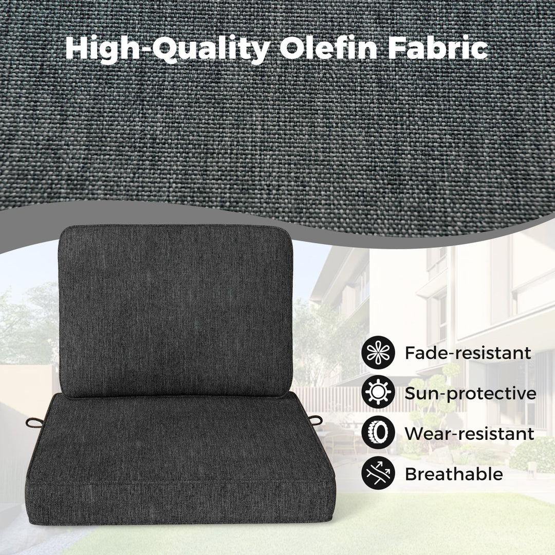Set of 4 Outdoor Patio Cushion Set with Removable Covers