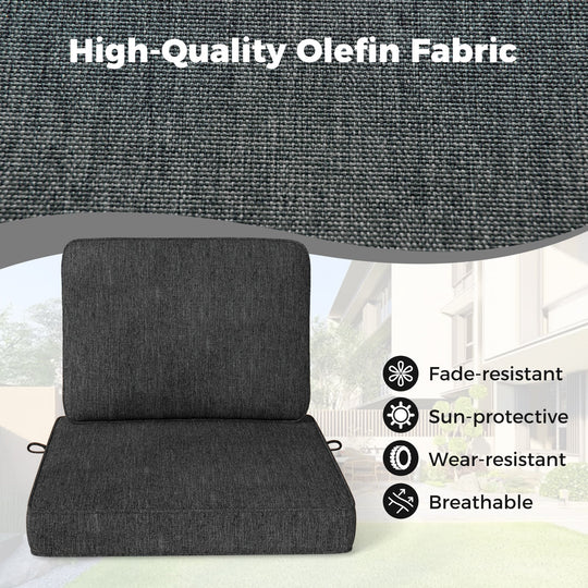 Set of 4 Outdoor Patio Cushion Set with Removable Covers
