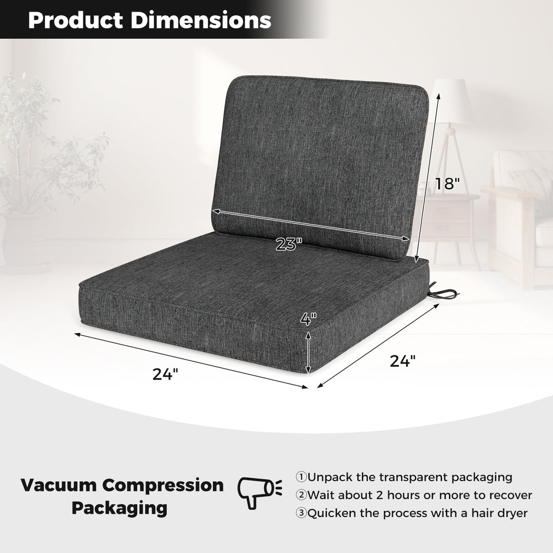 Set of 4 Outdoor Patio Cushion Set with Removable Covers