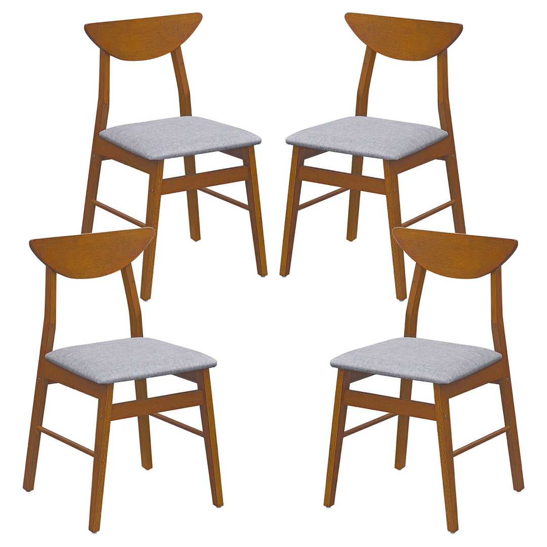Upholstered Dining Chairs Set of 4 with Curved Backrest