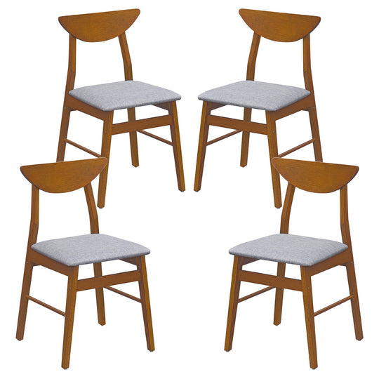 Upholstered Dining Chairs Set of 4 with Curved Backrest