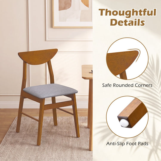 Upholstered Dining Chairs Set of 4 with Curved Backrest