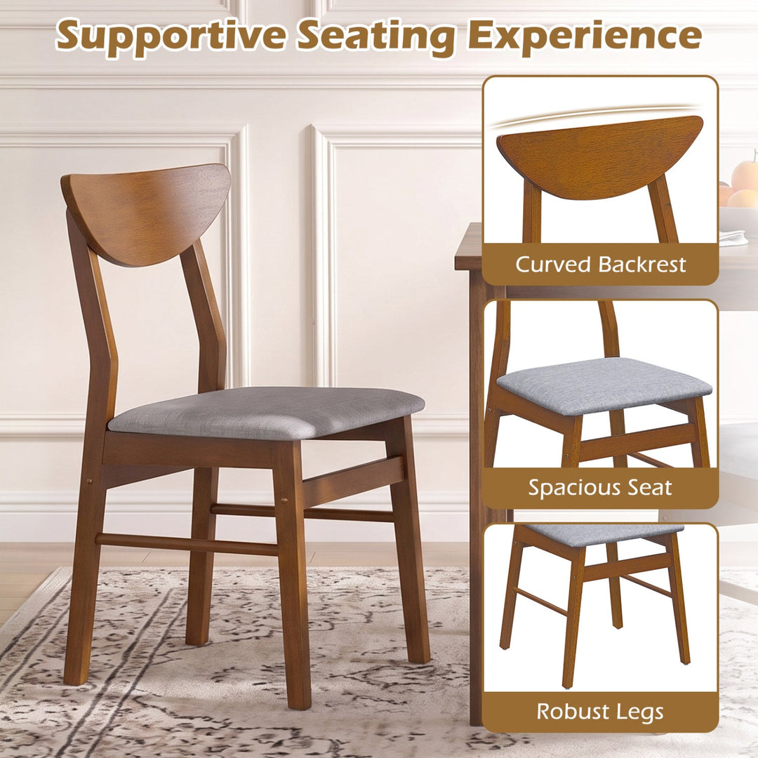 Upholstered Dining Chairs Set of 4 with Curved Backrest