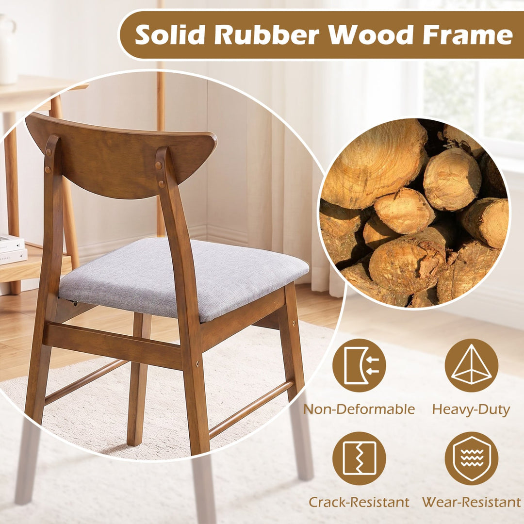 Upholstered Dining Chairs Set of 4 with Curved Backrest