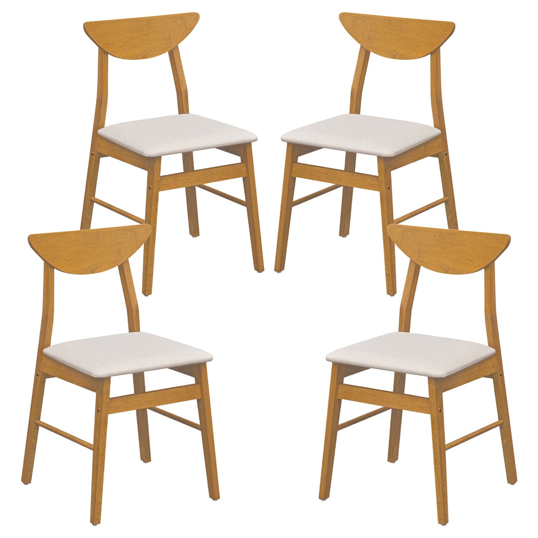 Upholstered Dining Chairs Set of 4 with Curved Backrest