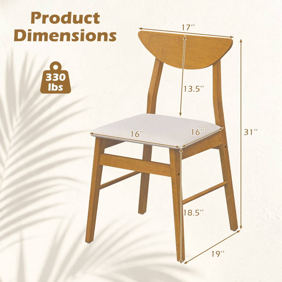 Upholstered Dining Chairs Set of 4 with Curved Backrest