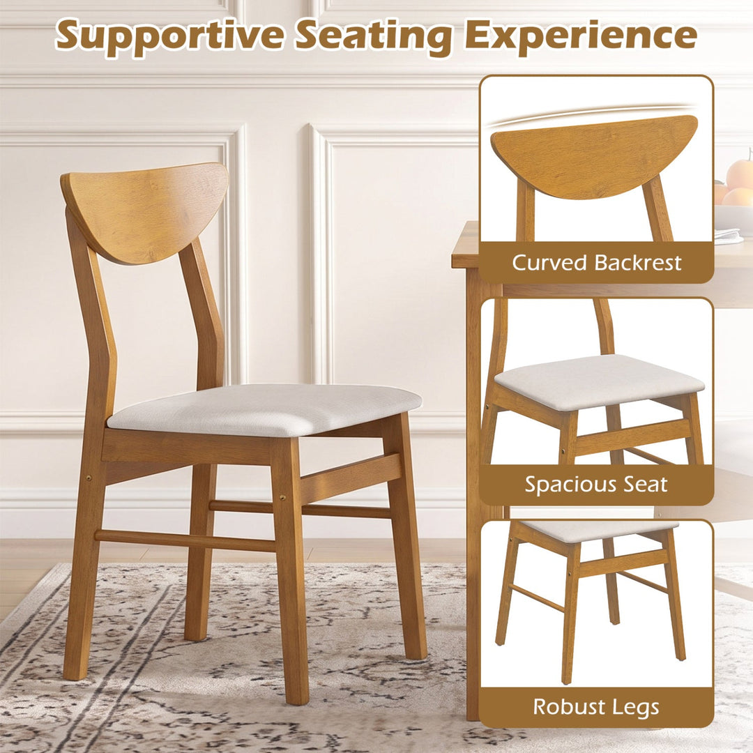 Upholstered Dining Chairs Set of 4 with Curved Backrest