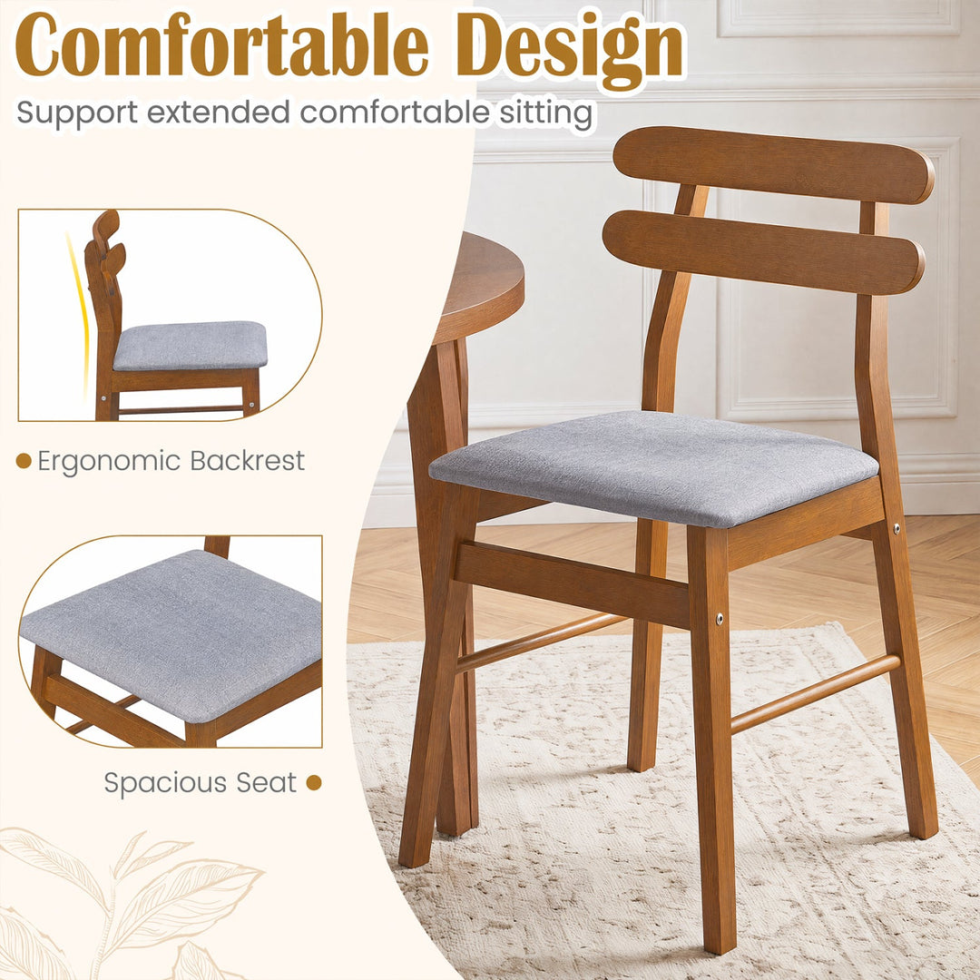 Upholstered Dining Chairs Set of 4 with Solid Wood Legs