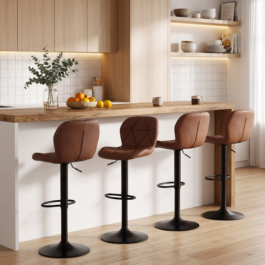 Swivel Bar Stools Set of 4 with Adjustable Height