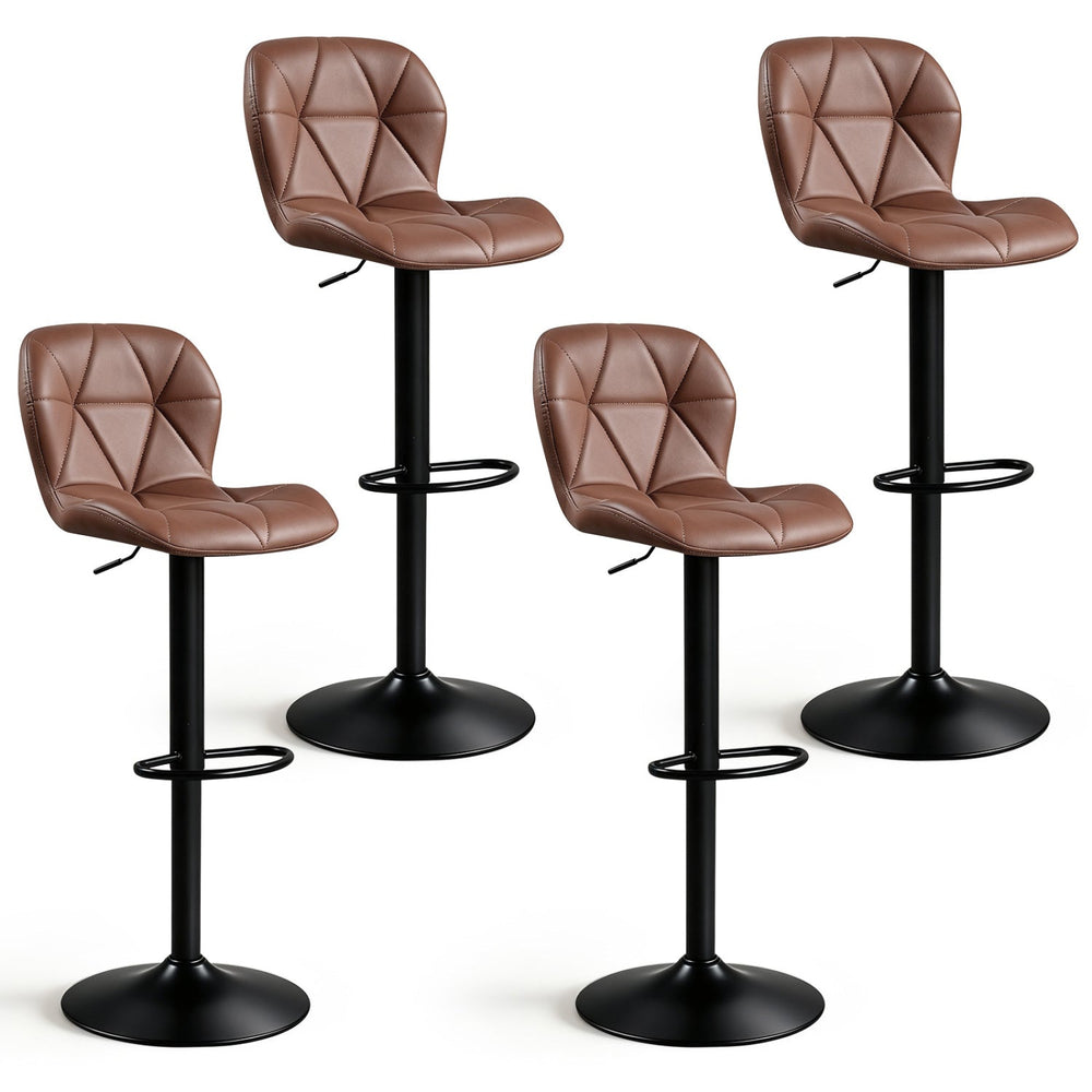 Swivel Bar Stools Set of 4 with Adjustable Height