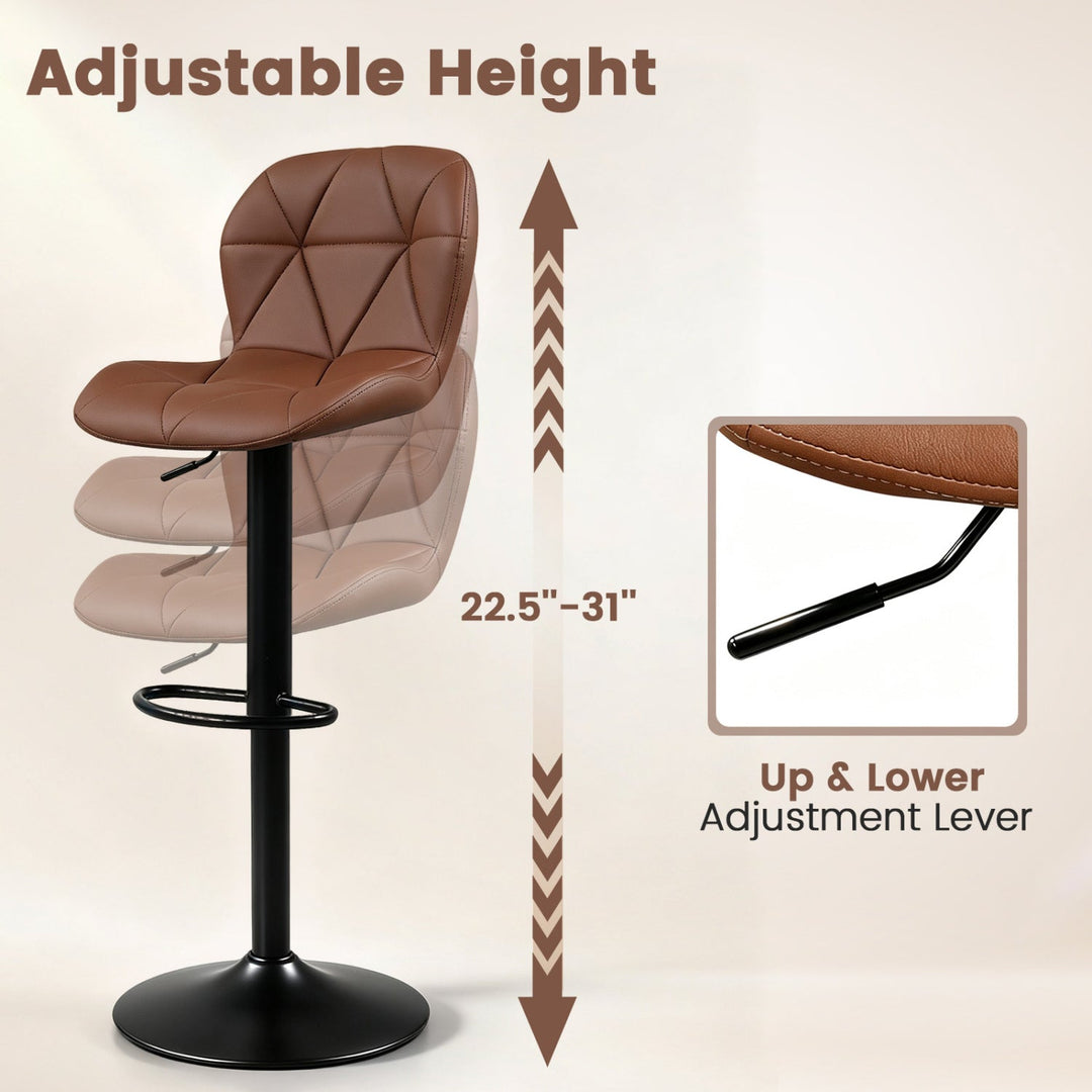 Swivel Bar Stools Set of 4 with Adjustable Height