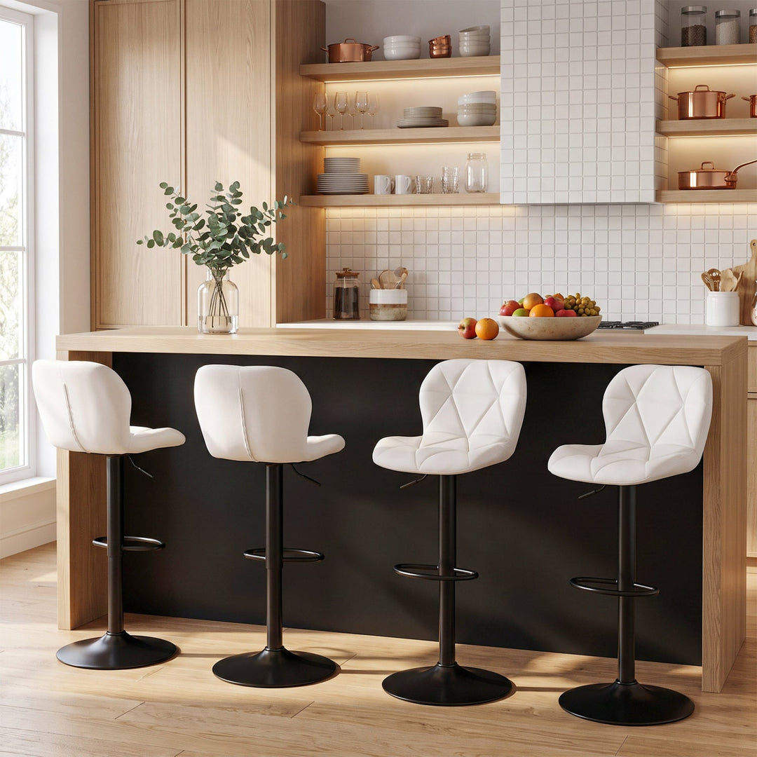 Swivel Bar Stools Set of 4 with Adjustable Height