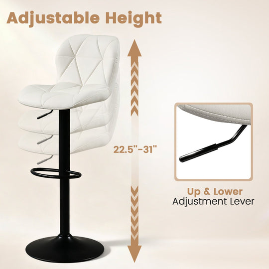 Swivel Bar Stools Set of 4 with Adjustable Height