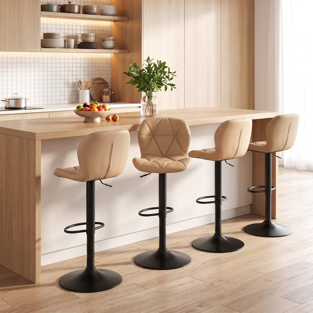 Swivel Bar Stools Set of 4 with Adjustable Height