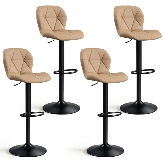 Swivel Bar Stools Set of 4 with Adjustable Height