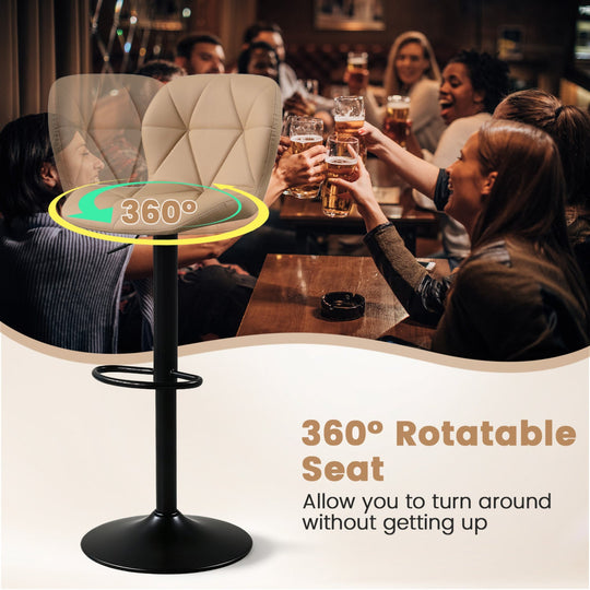 Swivel Bar Stools Set of 4 with Adjustable Height