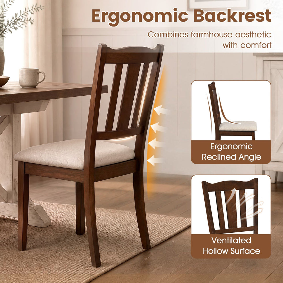 Wooden Dining Chairs Set of 4 with Padded Cushion Seats