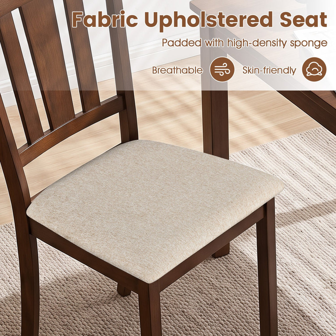 Wooden Dining Chairs Set of 4 with Padded Cushion Seats