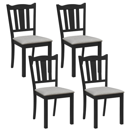 Wooden Dining Chairs Set of 4 with Padded Cushion Seats