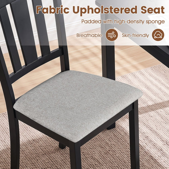 Wooden Dining Chairs Set of 4 with Padded Cushion Seats