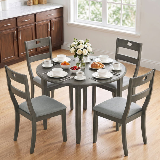 Wooden Dining Chairs Set of 4 with Padded Seats