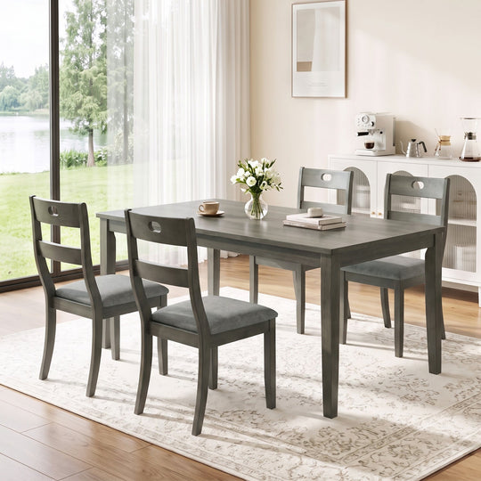 Wooden Dining Chairs Set of 4 with Padded Seats