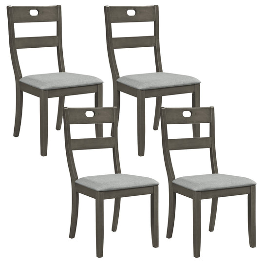 Wooden Dining Chairs Set of 4 with Padded Seats