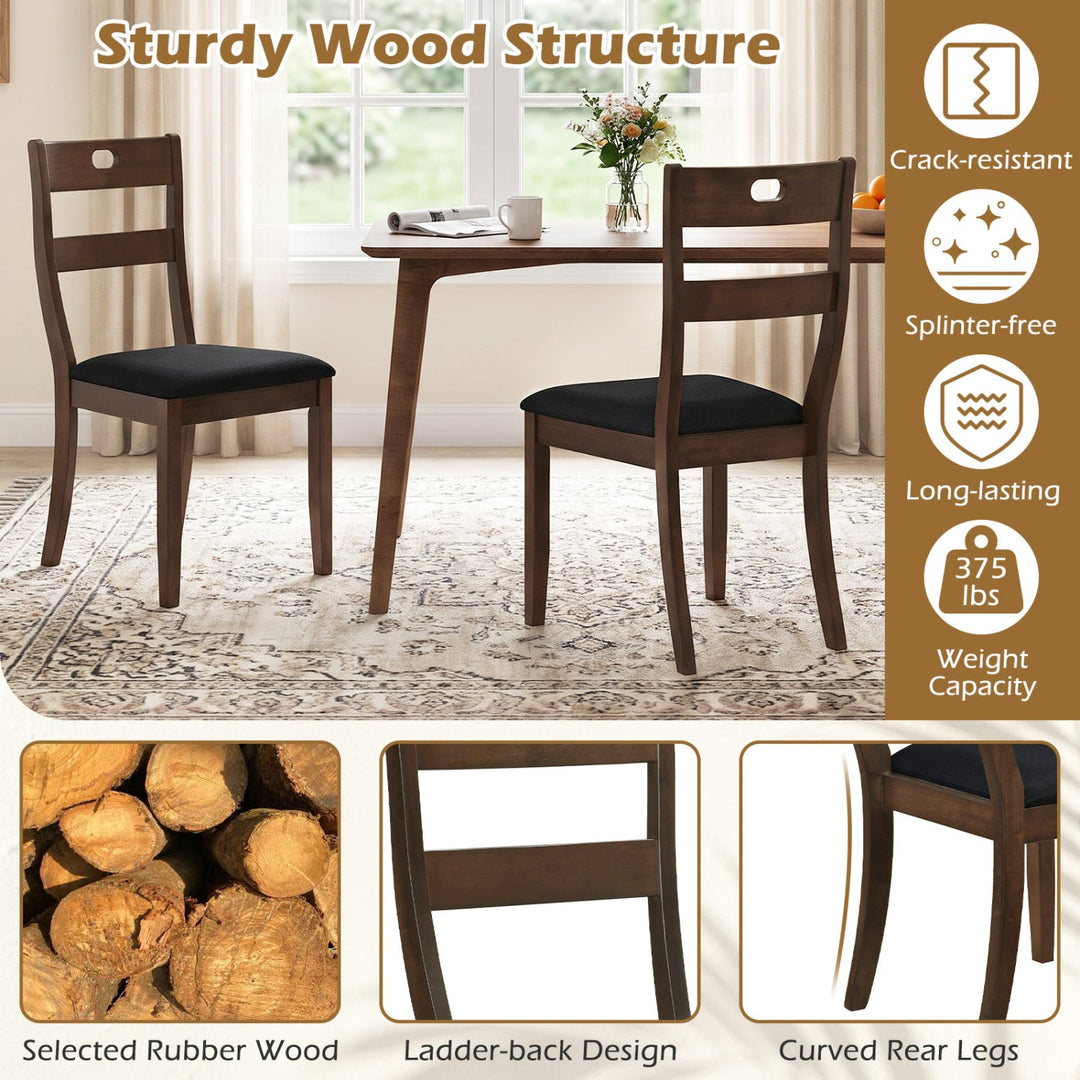 Wooden Dining Chairs Set of 4 with Padded Seats