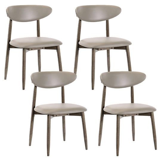 Upholstered Dining Chairs Set of 4 with Curved Backrest