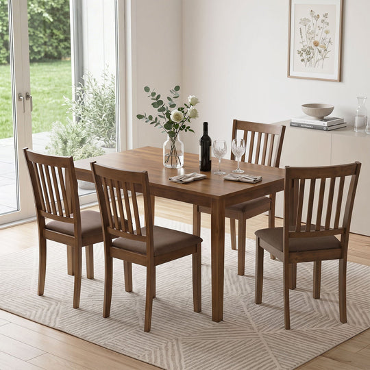Upholstered Dining Chairs Set of 4 with Rubber Wood Frame