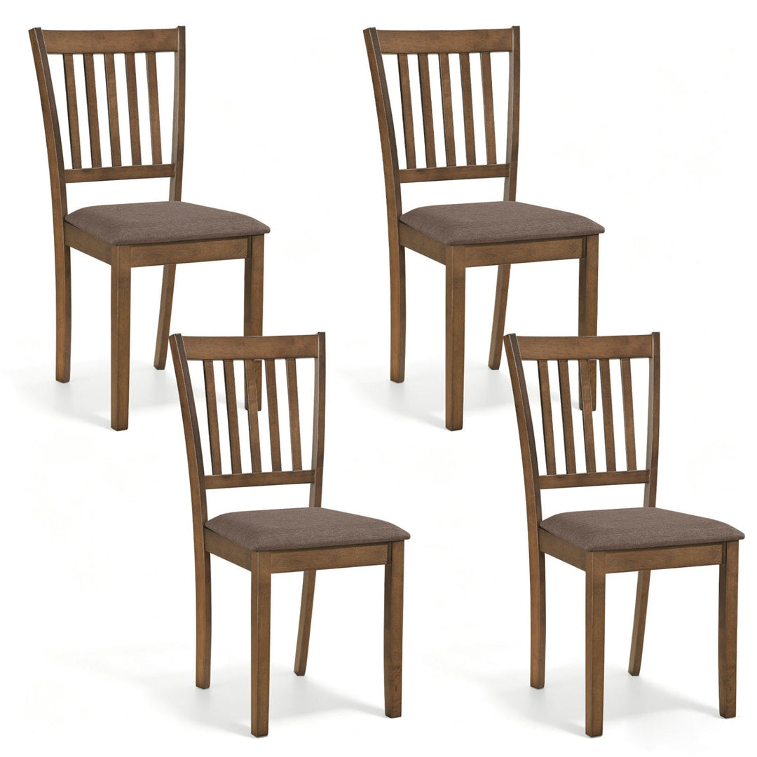 Upholstered Dining Chairs Set of 4 with Rubber Wood Frame