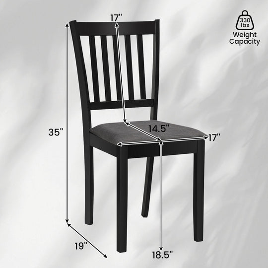 Upholstered Dining Chairs Set of 4 with Rubber Wood Frame