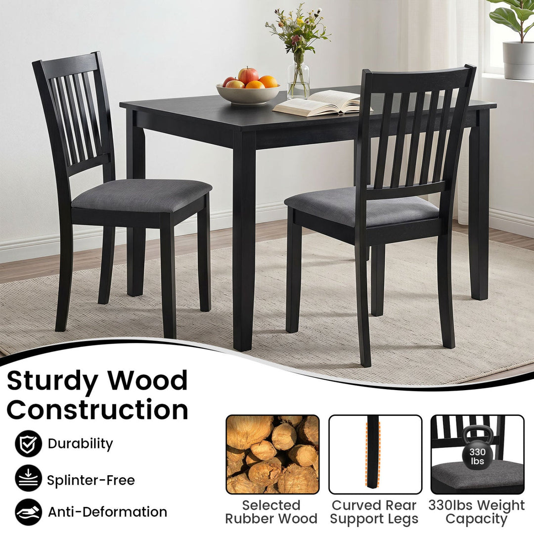 Upholstered Dining Chairs Set of 4 with Rubber Wood Frame