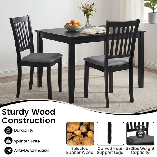 Upholstered Dining Chairs Set of 4 with Rubber Wood Frame