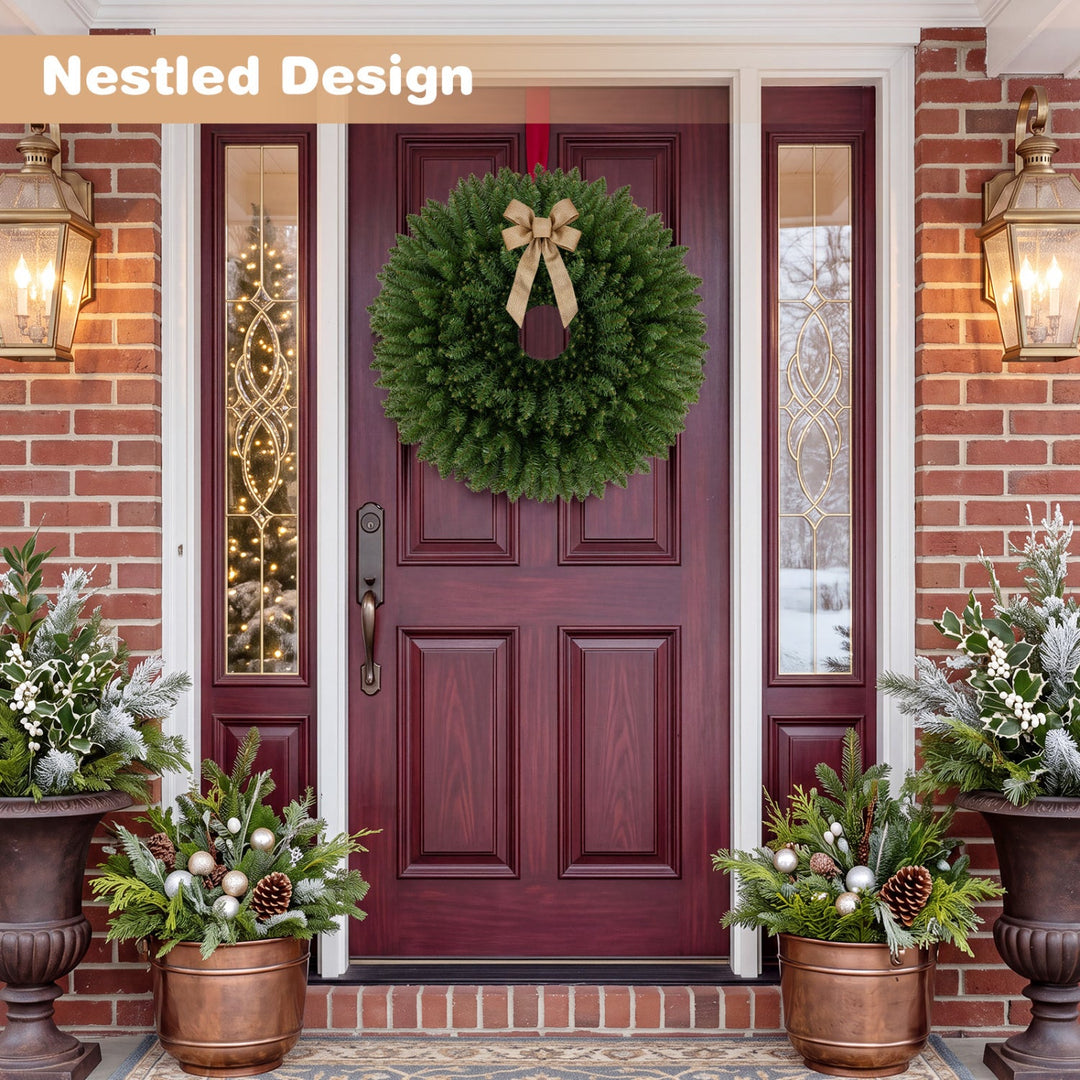 Artificial Christmas Wreaths Set of 6 with Full Branch Tips