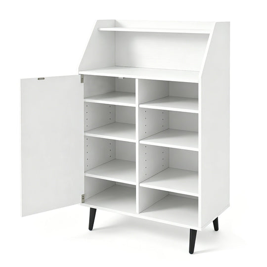 Shoe Storage Cabinet with Adjustable Shelves - White