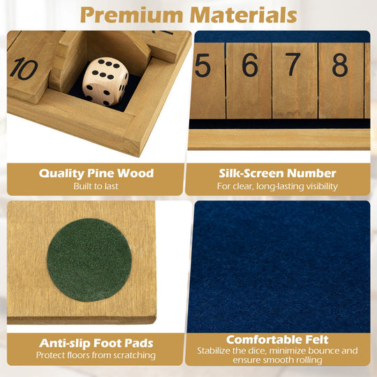24 Inch Extra-Large Shut The Box Game for 2